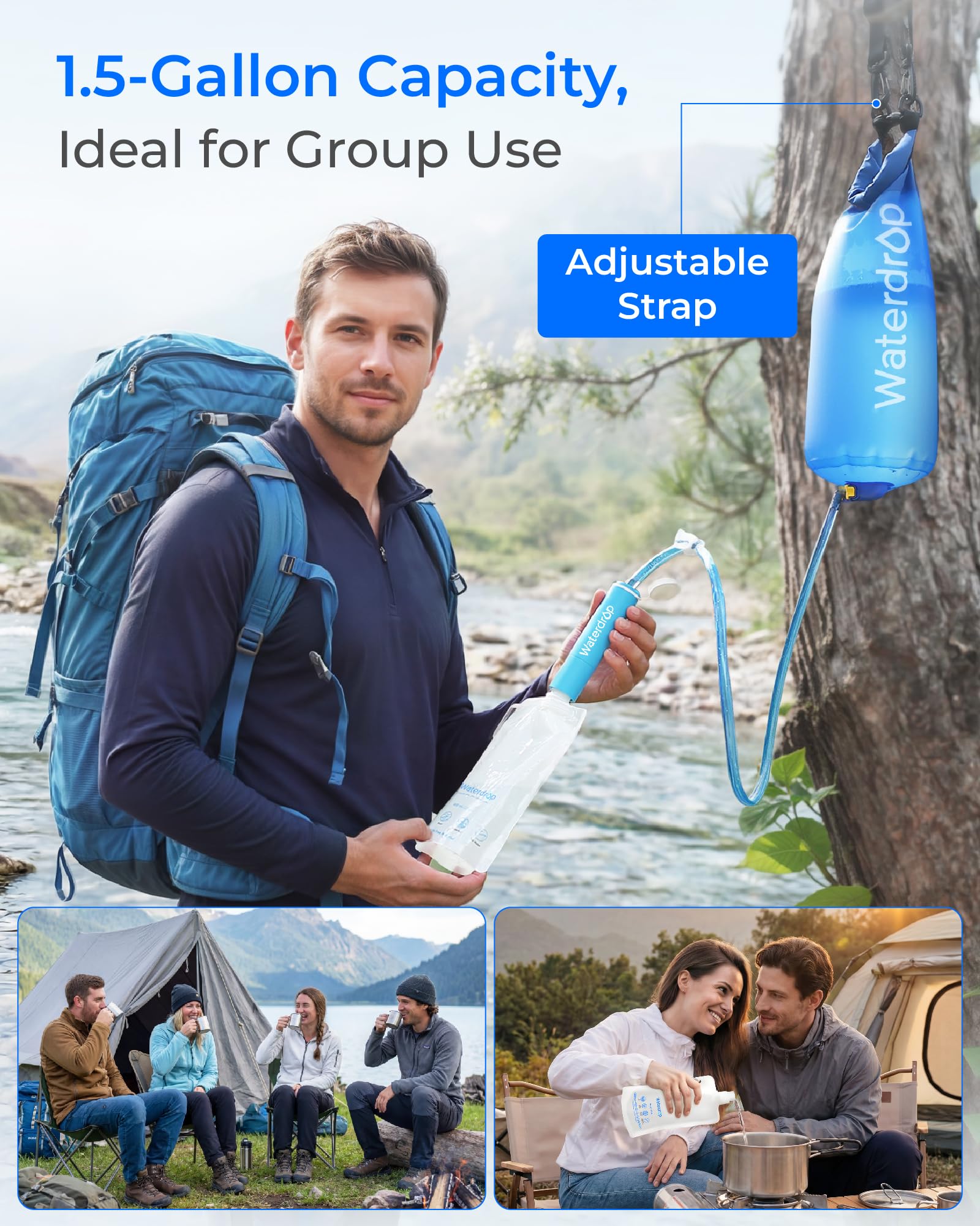 Waterdrop Personal Water Filter Straw with Gravity Bag — view 8
